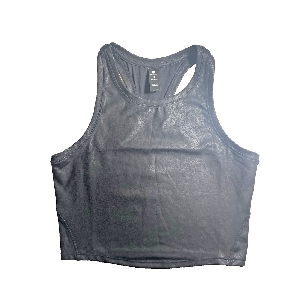 90 Degree by Reflex Women's Cropped Tank Top Sleeveless Size S Dark Fresco Black